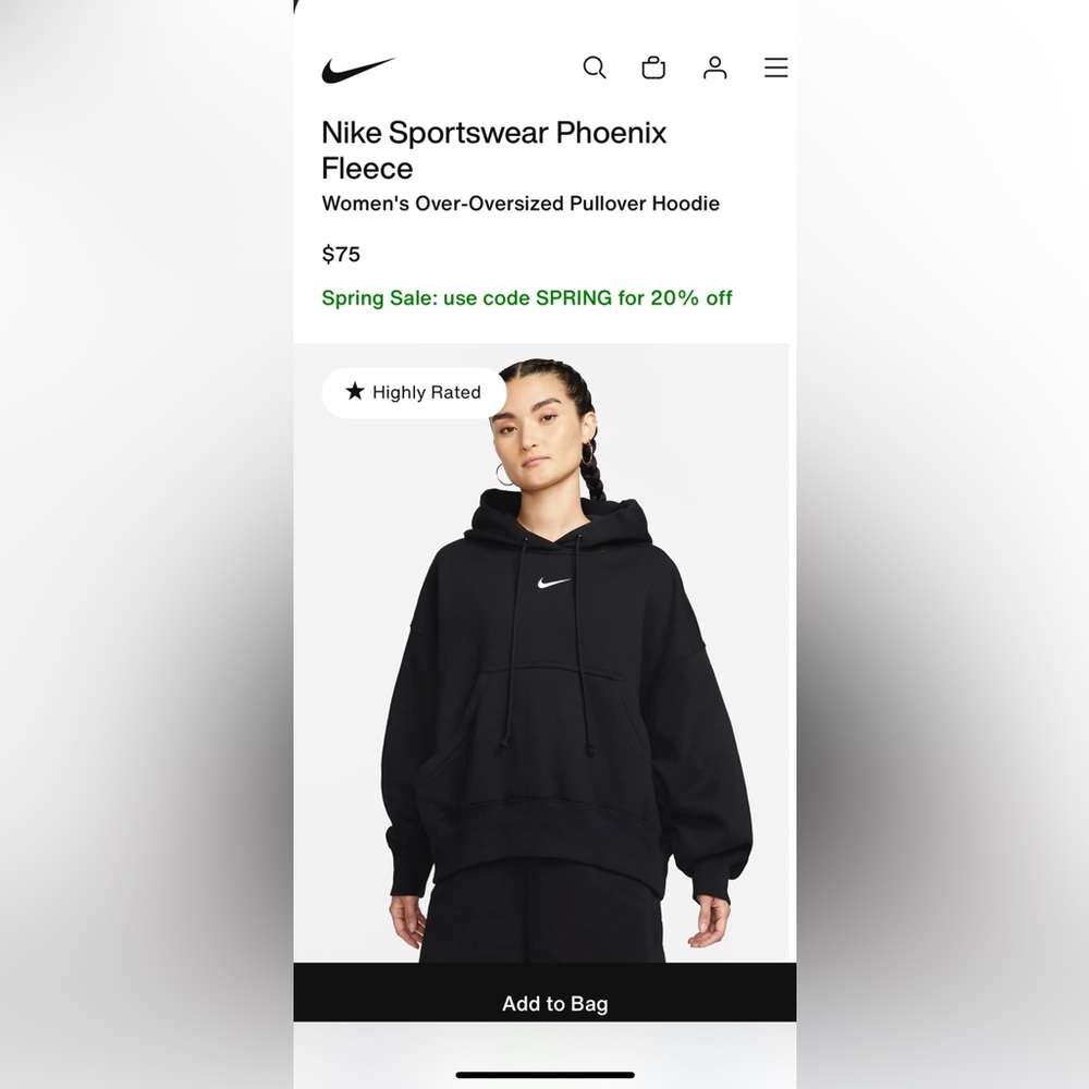 nike oversized fleece hoodie